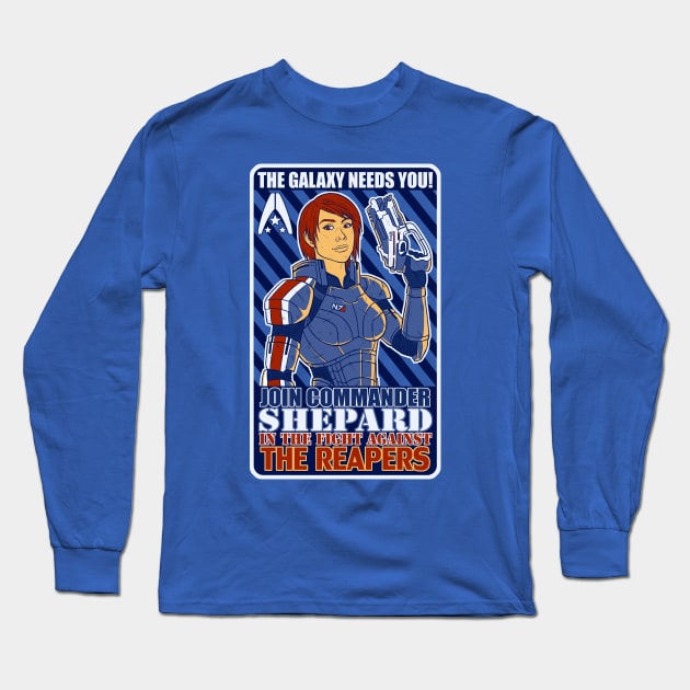 JOIN COMMANDER SHEPARD Long Sleeve T-Shirt by Lukael